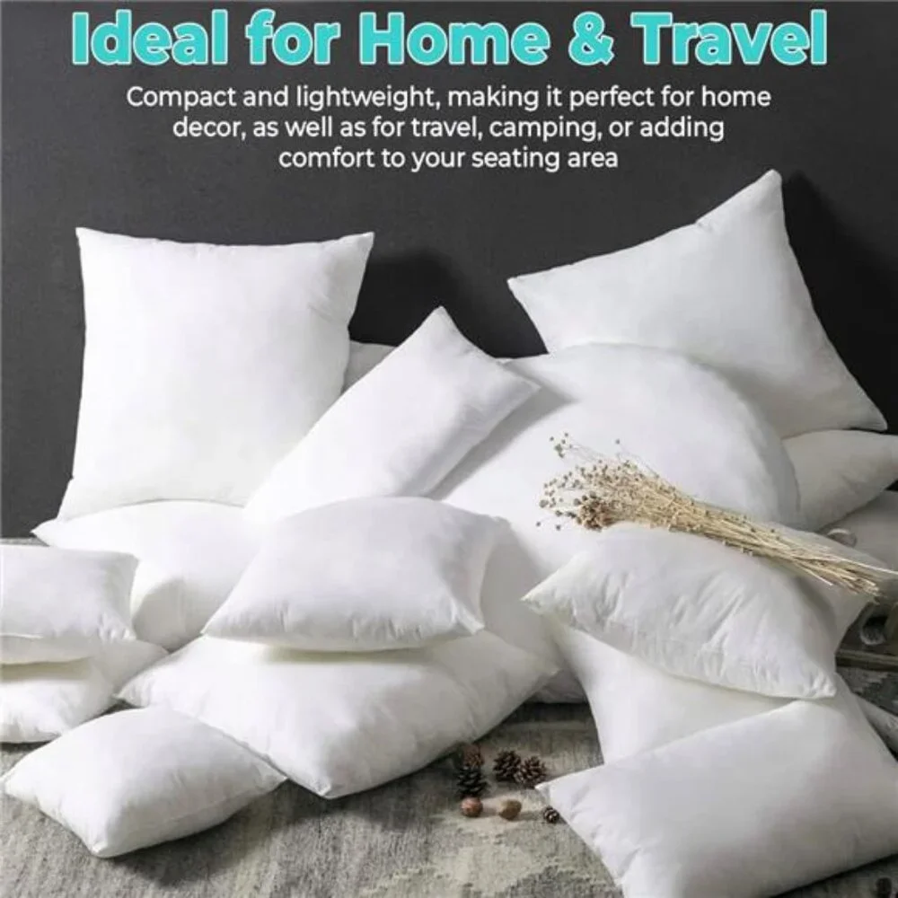 18 x 18 Throw Pillow Insert - Pack of 2 White, Down Alternative Pillow Inserts
